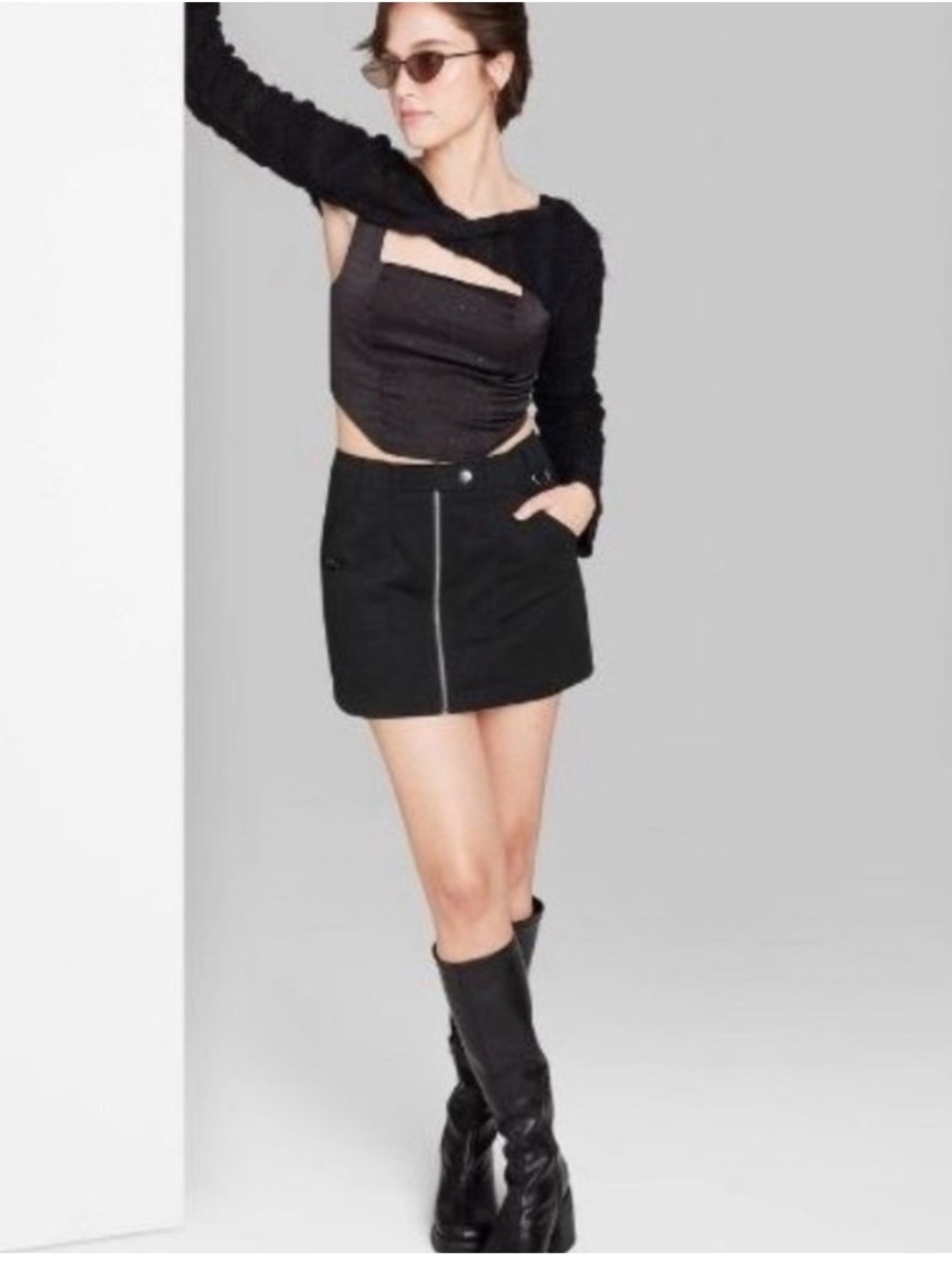 Women’s Cargo Utility A-Line Mini Skirt